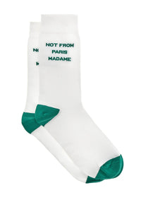 Drole de monsieur 'la chaussette slogan' socks BSK101CO024 GREEN