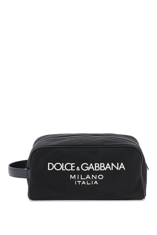Dolce & gabbana rubberized logo beauty case BT0989 AG182 NERO NERO