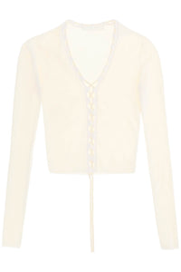 Dion lee lace-up cardigan C7222F23 WHITE CREAM