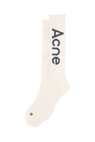Acne studios 標誌長款運動襪 C80132 白色木炭
