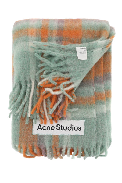 Acne studios woll & mohair extra large scarf CA0236 ORANGE LILAC AQUA BLUE