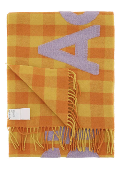 Acne studios 格紋標誌圍巾 CA0262 橙色 丁香紫
