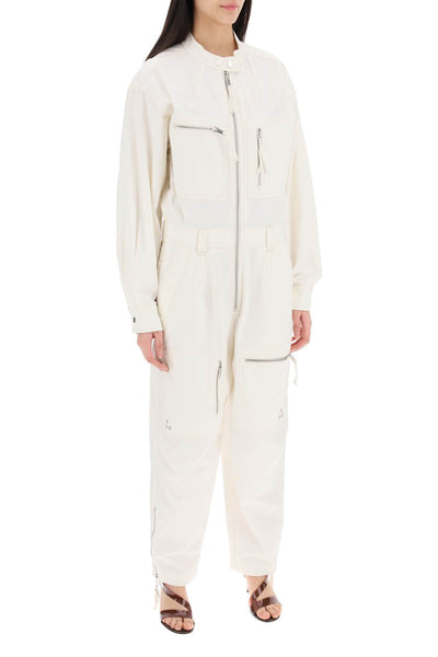 Isabel marant etoile cotton workwear jumpsuit CB0029FA B1G04E ECRU