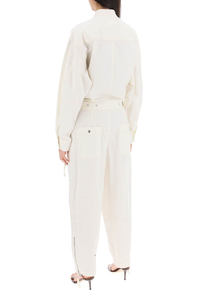 Isabel marant etoile cotton workwear jumpsuit CB0029FA B1G04E ECRU