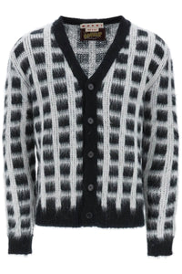 Marni brushed-yarn cardigan with check pattern CDMG0115Q0UFU161 BLACK