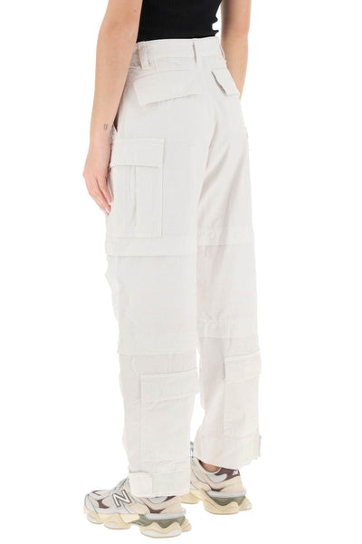 Darkpark 'julia' ripstop cotton cargo pants C DPM004C O518004 OFF WHITE