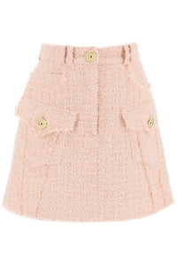 Balmain mini skirt in tweed CF1LA375XF91 NUDE ROSÉ