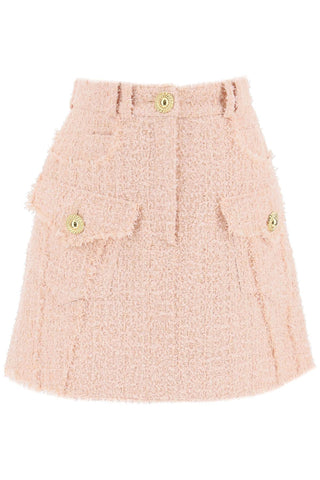 Balmain mini skirt in tweed CF1LA375XF91 NUDE ROSÉ
