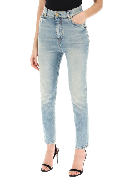 Balmain high-waisted slim jeans CF1MG020DE04 BLEU JEAN
