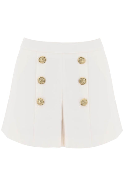 Balmain crepe shorts with embossed buttons CF1PA235VE17 BLANC