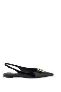 Dolce &amp; Gabbana dg 標誌露跟芭蕾平底鞋 CG0750 A1037 NERO