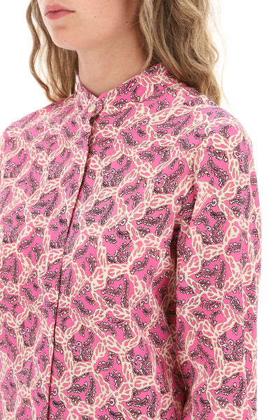 Isabel marant ilda silk shirt with paisley print CH0115FA A3J10I FUCHSIA