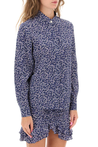Isabel marant ilda silk shirt with floral print CH0115FA A3J10I BLUE