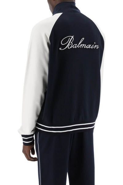 Balmain track jacket pb in CH0TF430JG70 BLEU MARINE FONCE CREME