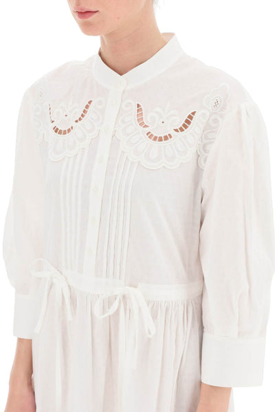 See by chloe embroidered shirt dress CHS23SRO09021 WHISPER WHITE