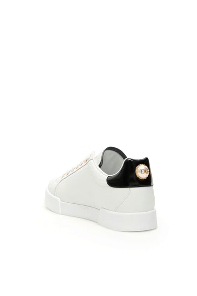Dolce & gabbana portofino sneakers with pearl CK1602 AH506 BIANCO ORO