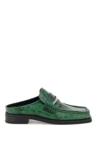 Martine rose piton-embossed leather loafers mules CMRSS231025LSM GREEN