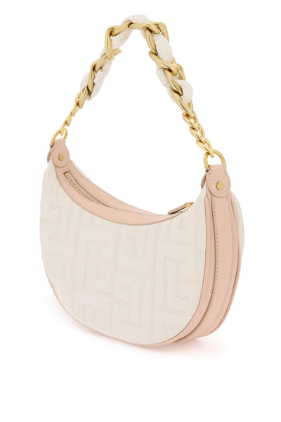 Balmain 1945 soft quilted leather hobo bag CN1BP870LNQD CREME NUDE ROS√â