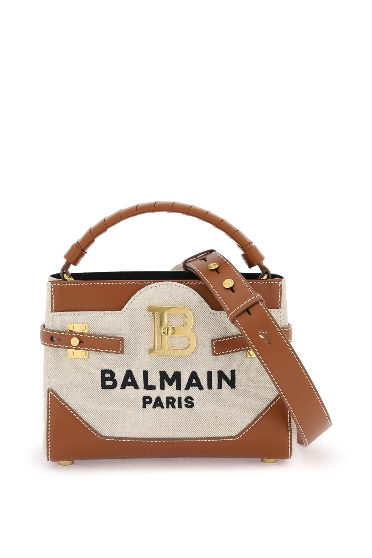 Balmain b-buzz 22 top handle handbag CN1DA797TCFE NATUREL MARRON
