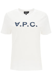 A.p.c. vpc logo flock t-shirt COBQX F26588 DARK NAVY