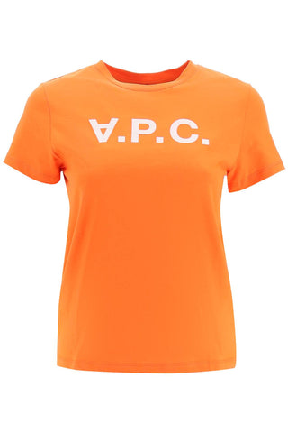 A.p.c. t-shirt with flocked vpc logo COBQX F26944 ROUGE VERMILLON