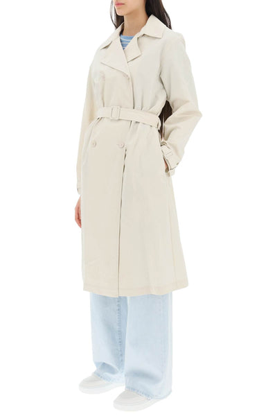 A.p.c. 'irene' double-breasted trench coat COETZ F01504 CRAIE