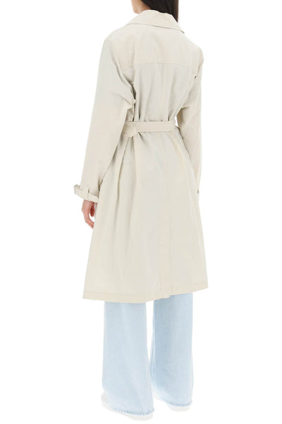 A.p.c. 'irene' double-breasted trench coat COETZ F01504 CRAIE
