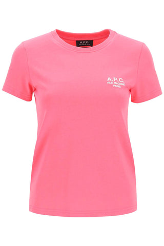 A.p.c. 'new denise' t-shirt with logo embroidery COEZC F26848 ROSE VIF