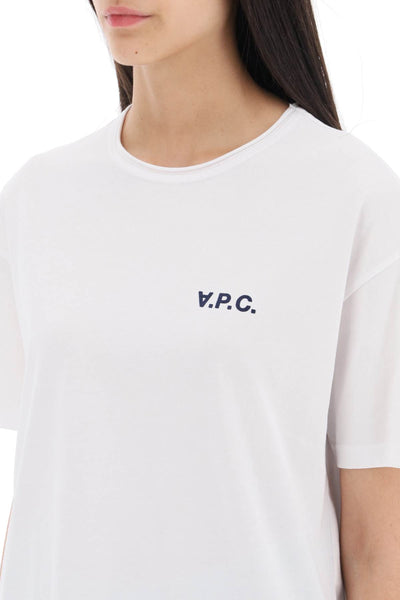A.p.c. 'carol' boxy t-shirt with logo print COFDW F26299 BLANC
