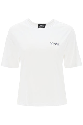 A.p.c. 'carol' boxy t-shirt with logo print COFDW F26299 BLANC