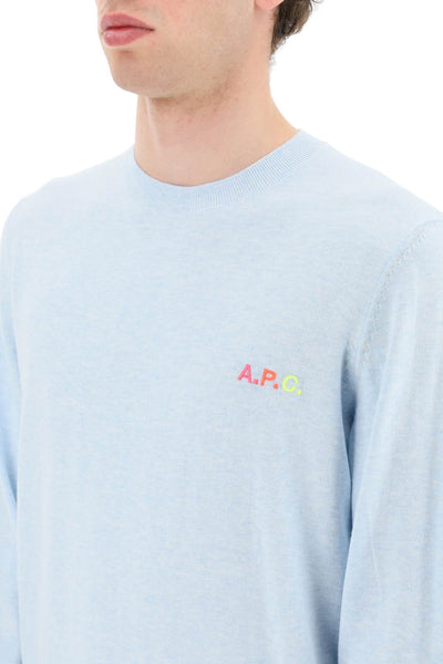 Apc 'martin' 套頭衫，搭配標誌刺繡 COGDK H23191 BLEU CIEL CHINE