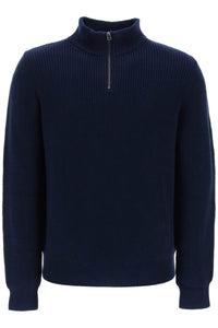 A.p.c. sweater with partial zipper placket COGTX H23057 DARK NAVY