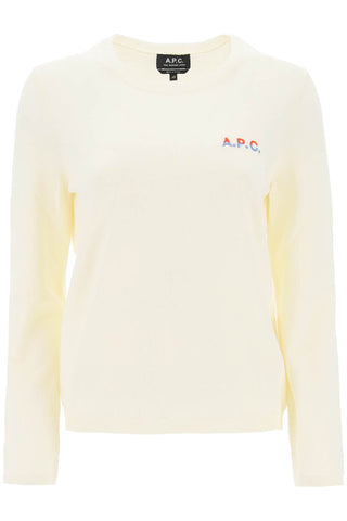 A.p.c. 'albane' crew-neck cotton sweater COGUQ F23215 ECRU ROUGE