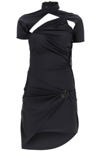 Coperni draped mini dress with cut outs and logo detail COPJS55545 BLACK
