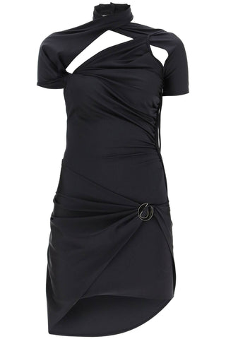 Coperni draped mini dress with cut outs and logo detail COPJS55545 BLACK