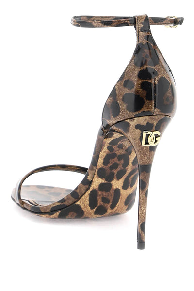 Dolce &amp; Gabbana 豹紋亮面皮革涼鞋 CR1739 AM568 LEO