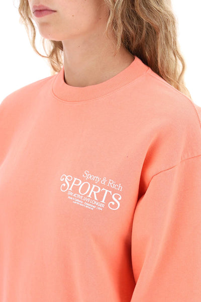 Sporty rich 'bardot sports' sweatshirt CR851 STRAWBERRY