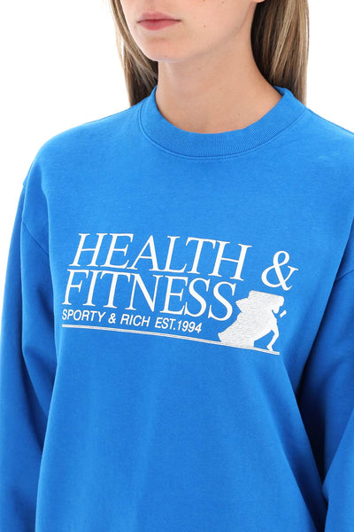 Sporty rich fitness motion crew-neck sweatshirt CR873 ROYAL BLUE