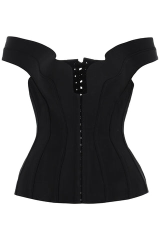 Mugler off-shoulder corset top CT0111182 BLACK