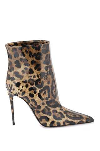 Dolce &amp; Gabbana 光面皮革踝靴 CT0916 AM568 LEO