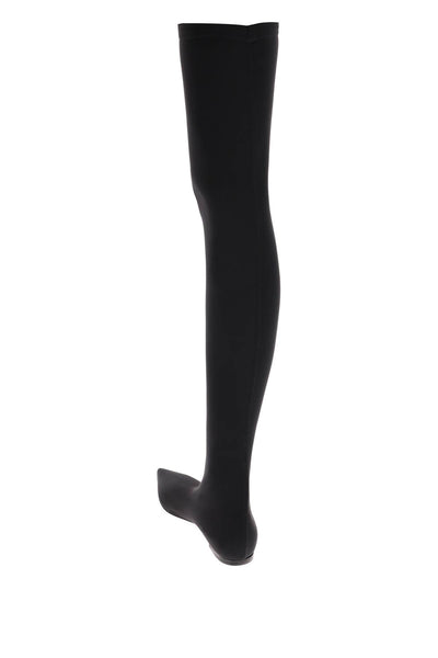 Dolce & gabbana stretch jersey thigh-high boots CU1115 AV590 NERO