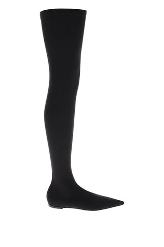 Dolce & gabbana stretch jersey thigh-high boots CU1115 AV590 NERO