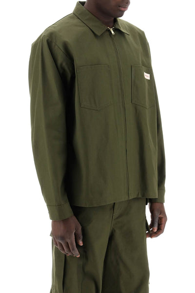Marni 棉質華達呢工作服罩衫 CUMU0297AXUTC310 LEAV GREEN
