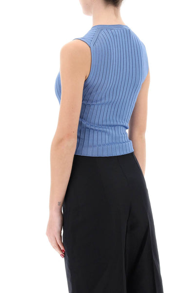 Marni sleeveless ribbed knit top CVMD0121A0UFV222 OPAL