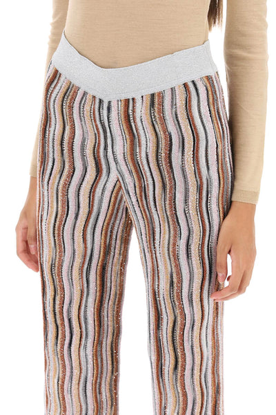 Missoni sequined knit pants with wavy motif DS23WI08 BK025O MULTI PAILL ORANG RE