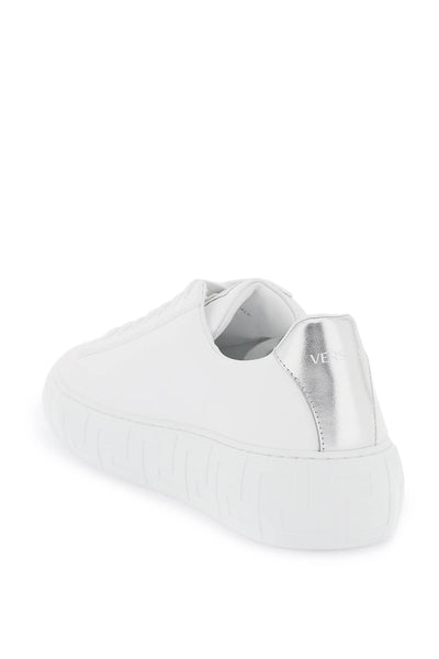 Versace 'greca' sneakers with logo DSU8404 1A06574 WHITE SILVER