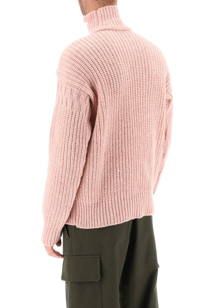 Marni funnel-neck sweater in destroyed-effect wool DVMG0054A0UFW310 QUARTZ