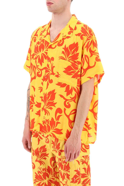 Erl printed viscose bowling shirt ERL06B003 ERL TROPICAL FLOWERS 1