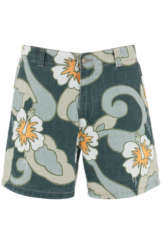 Erl floral print bermida shorts ERL06P002 ERL GREY HIBISCUS 1