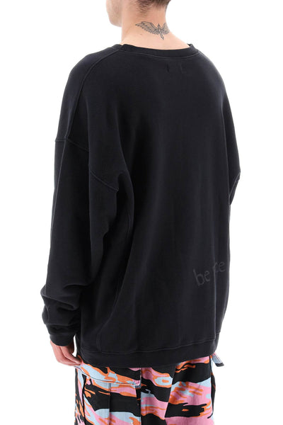 Erl venice print maxi sweatshirt ERL06T037 BLACK 1